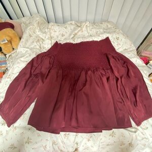 Elegant Burgundy Off-Shoulder Blouse